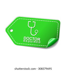 Doctor Required Green Vector Icon Design