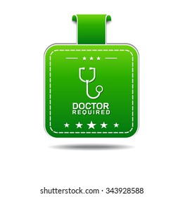 Doctor Required Green Vector Icon Design