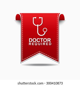 Doctor Required Red Vector Icon Design