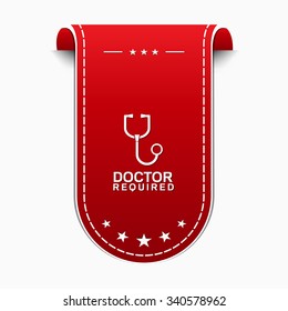 Doctor Required Red Vector Icon Design