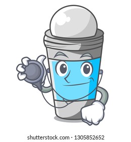 Doctor roll on deodorant above the mascot