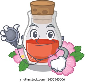 Doctor rosehip seed oil in cartoon bottle
