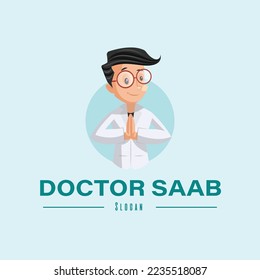 Doctor saab vector mascot logo template.