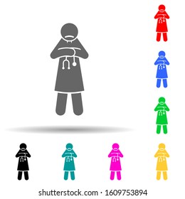 Doctor, sad multi color style icon. Simple glyph, flat vector of doctor icons for ui and ux, website or mobile application