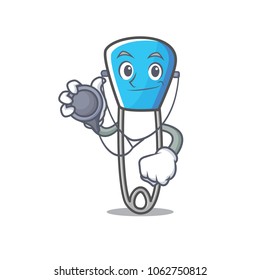 Doctor safety pin character cartoon