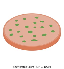 Doctor sausage slice icon. Isometric of doctor sausage slice vector icon for web design isolated on white background
