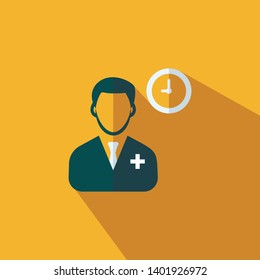 Doctor Schedule Clock icon - Flat sign illustration
