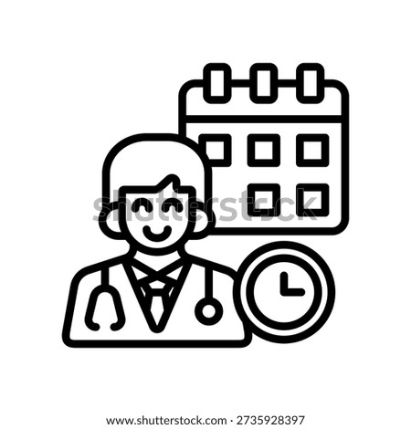 Doctor Schedule Icon Line Vector Illustration