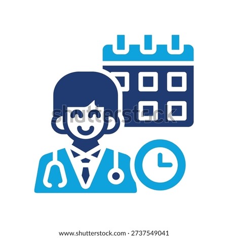 Doctor Schedule Icon Mixed Vector Illustration