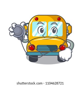 Doctor school bus character cartoon