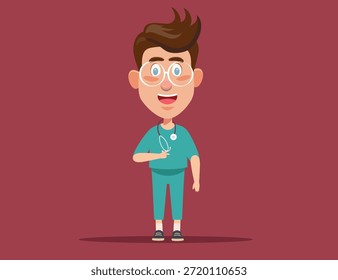 Design De Vetor De Conceito De Personagem Médico E Cientista