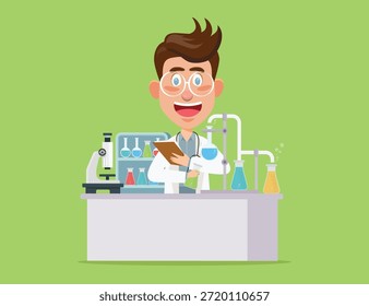 Design De Vetor De Conceito De Personagem Médico E Cientista
