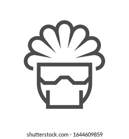 Doctor or scientist character icon. That wearing special personel protective equipment (PPE) for the coronavirus (covid-19) outbreak treat patient. Vector illustration line icon design. 48x48 pixel.