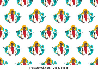 Doctor seamless pattern background. People seamless pattern background