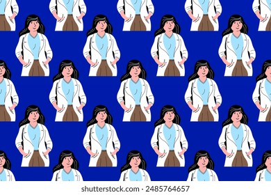 Doctor seamless pattern background. People seamless pattern background