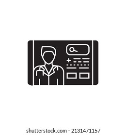 Doctor search care color line icon. Pictogram for web page, mobile app, promo.