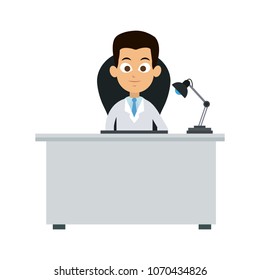Doctor seated at office