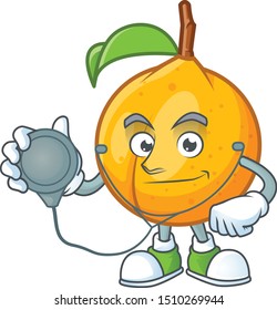Doctor seeds nutmeg with cartoon character style