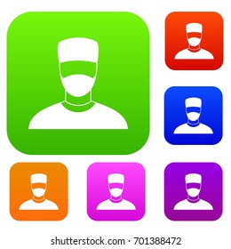 Doctor set icon in different colors isolated vector illustration. Premium collection