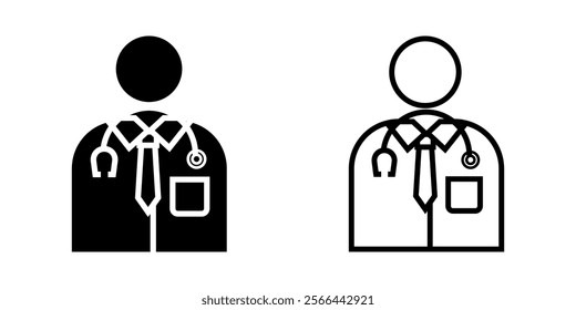 Doctor set icon on white background