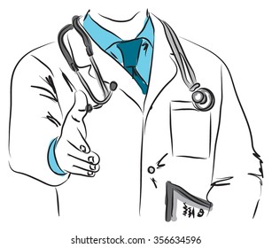 Doctor Shaking Hands Illustration