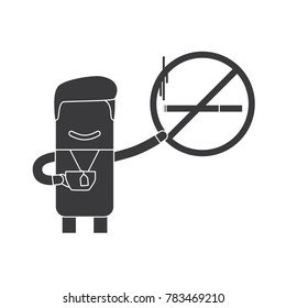 Doctor showing a no smoking sign with a cup of tea, vector illustration design. Health care characters collection.