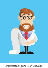 Doctor - Showing a Paper Scroll