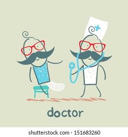 Doctor with a sick, broken leg