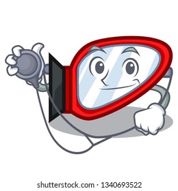 Doctor side mirror isolated with the character