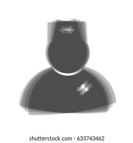 Doctor sign illustration. Vector. Gray icon shaked at white background.