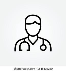 Doctor Sign Line Art Icon Design Vector 