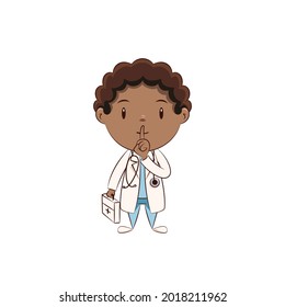 Doctor silence gesture, cute child