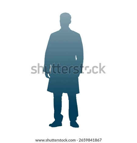 Doctor Silhouette of Blue Gradient