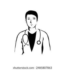 doctor silhouette design. health care profession sign and symbol.