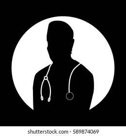 Doctor silhouette on a white background