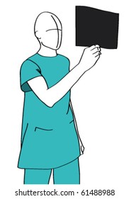 doctor silhouette - vector