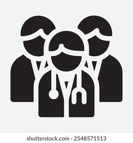 Doctor silhouette vector art illustration with white background
