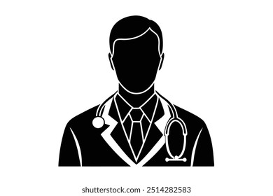 Doctor silhouette vector art .This is editable and printable vector eps file