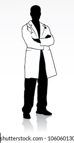 Doctor silhouette - vector illustration