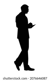 Doctor Silhouette Vector On White Background, Healthcare And Medical People Concept.