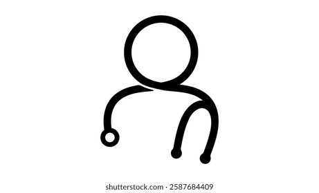 doctor simple symbol, black isolated silhouette