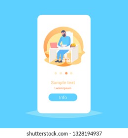 doctor sitting at table workplace using laptop and writing prescription modern clinic office interior medicine and healthcare concept full length flat vertical copy space