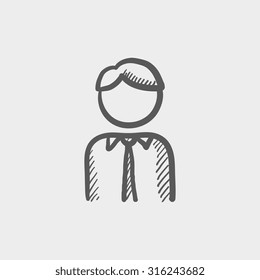 Doctor sketch icon for web, mobile and infographics. Hand drawn vector dark grey icon isolated on light grey background.