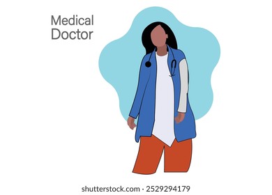 Médico sorrindo com cara feliz, Dia Nacional dos Médicos Projeto de Fundo com ilustração médica jovem masculino, Cartoon médicos e enfermeiros, médico Logo Saúde médica