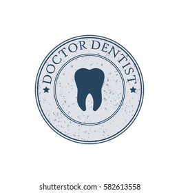 Doctor stamp,sticker,round sign. On a white background.