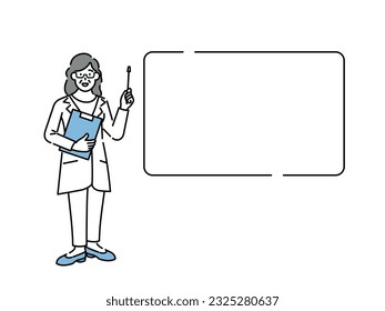 A doctor standing up front and explaining