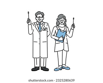 Un doctor parado delante y explicando