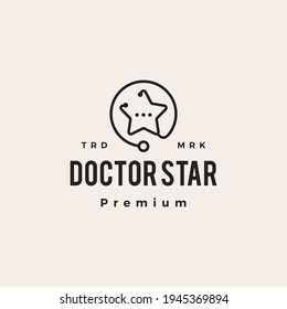 doctor star hipster vintage logo vector icon illustration