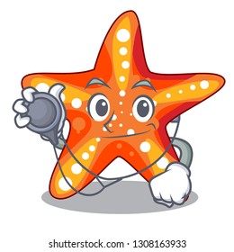 Doctor starfish beside the in character beach