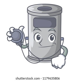 Doctor steel trash can with lid cartoon